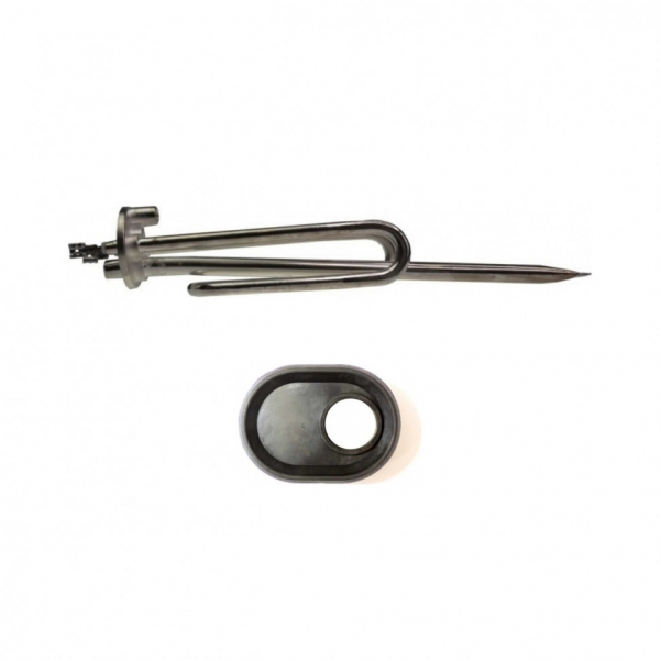 Комплект ТЭН 1,5кВт (1500Вт) RCA для водонагревателя Ariston, под анод М6, трубка под термостат D10мм, Silver + прокладка, 20025G10SK2