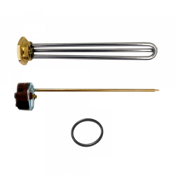 ТЭН 1,5кВт (1500Вт) RDT резьбовой 42мм для Ariston, De Luxe, Real, Thermex под анод М6 + термостат + прокладка, P40215