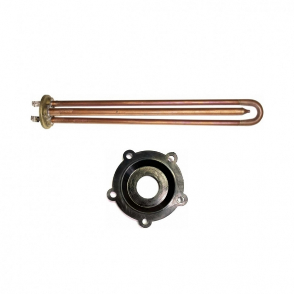 Комплект ТЭН 1,5кВт (1500Вт) RCF для водонагревателя Ariston VLS, Superlux, Simat, под анод М5, трубка под термостат 10мм + прокладка, 202152K2